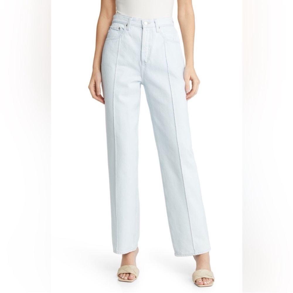 AG Adriano Goldschmied Clove Pintuck High Waist Straight Leg Jeans Denim 29 NWT
